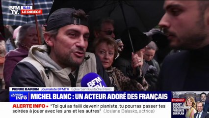 "Ça m'émeut": L'émotion des Français devant l'église Saint-Eustache à Paris, où se déroulent les obsèques de Michel Blanc