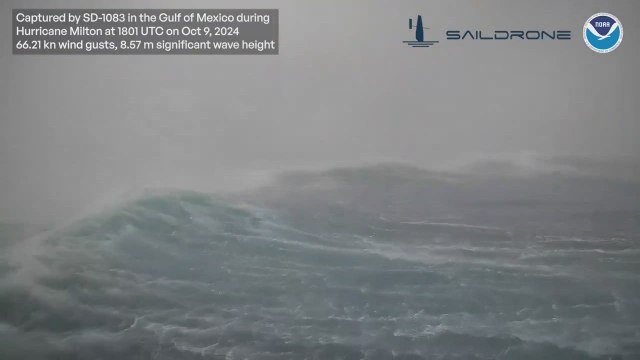 Inside Hurricane Milton: drone records 8.5-meter waves and 122 km/h winds