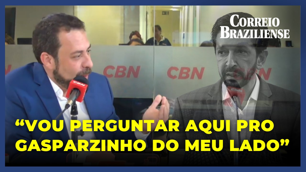 Boulos pergunta para cadeira vazia em debate sem Ricardo Nunes