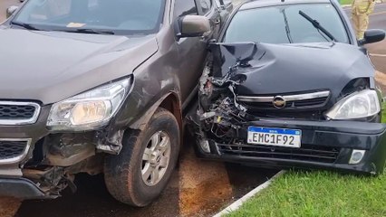 Mulher fica ferida em acidente de trânsito na BR-277, em Santa Tereza do Oeste