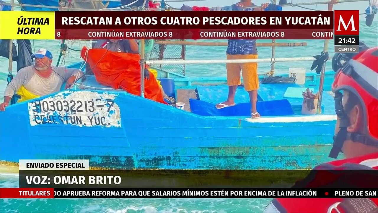 Rescatan a 4 pescadores más tras el paso del huracán 'Milton' en Yucatán; aún faltan 8
