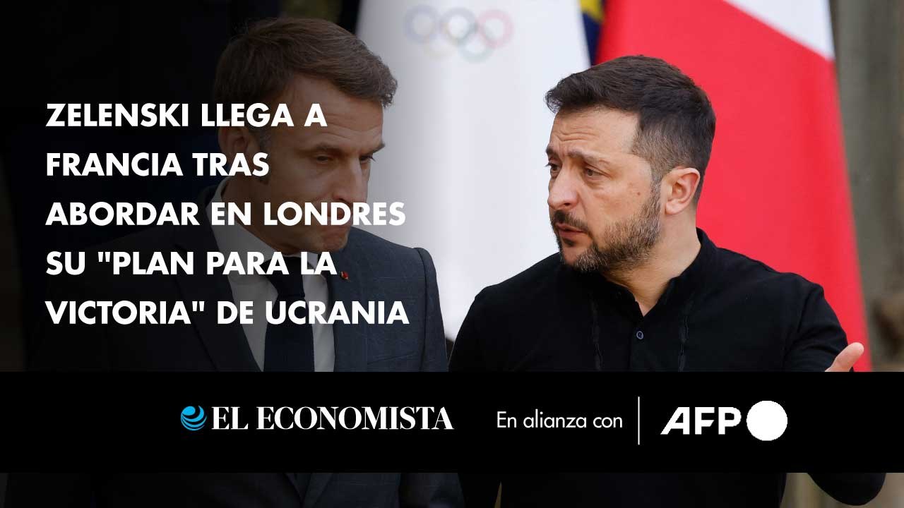 Zelenski llega a Francia tras abordar en Londres su "plan para la victoria" de Ucrania