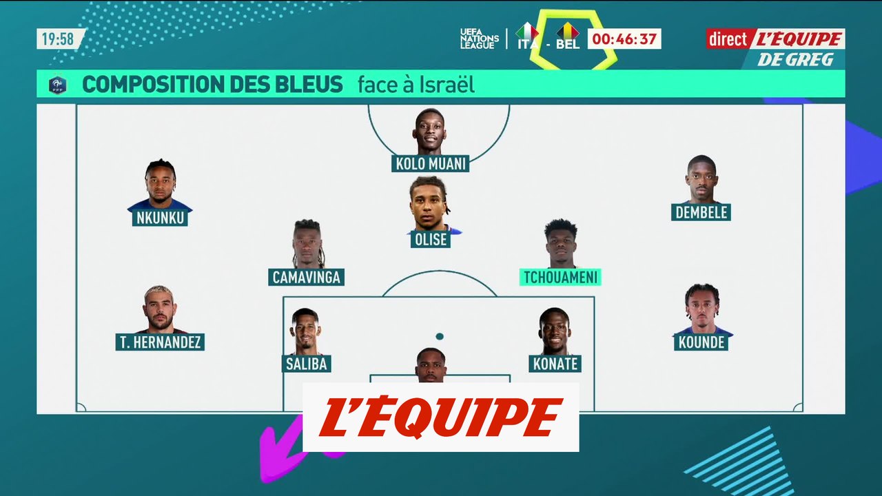 Les Bleus avec Nkunku et Kolo Muani face à Israël - Foot - L. nations