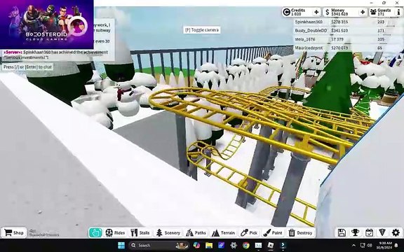 ROBLOX theme park tycoon 2 snow rail #Boosteroid #roblox