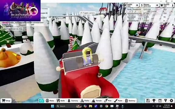 ROBLOX themm park tycoon 2 snow car #Boosteroid #roblox