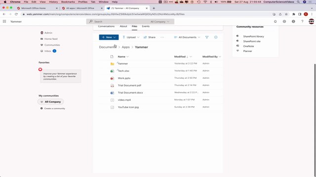 How to USE Microsoft Yammer for Office 365 On a Mac - Tutorial 13 - Create a Folder - Basic Tutorial