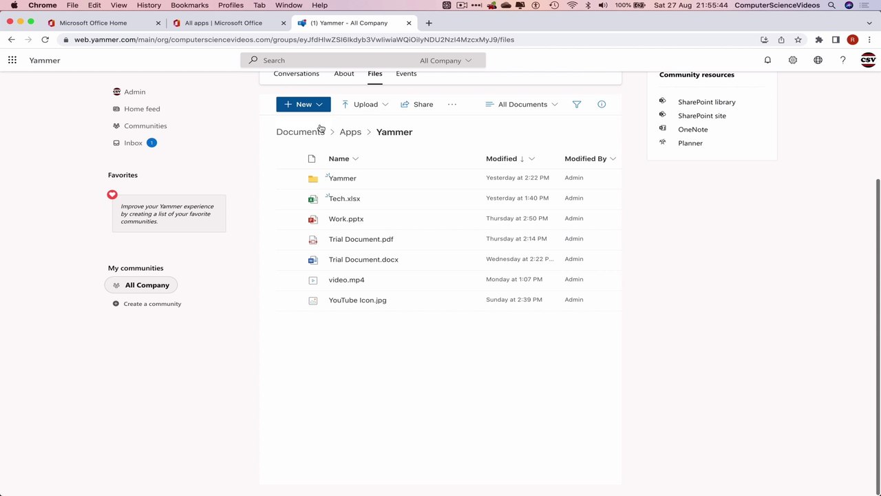 How to USE Microsoft Yammer for Office 365 On a Mac - Tutorial 13 - Create a Folder - Basic Tutorial