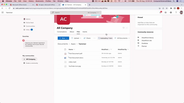 How to USE Microsoft Yammer for Office 365 On a Mac - Tutorial 10 - Upload A Presentation - New