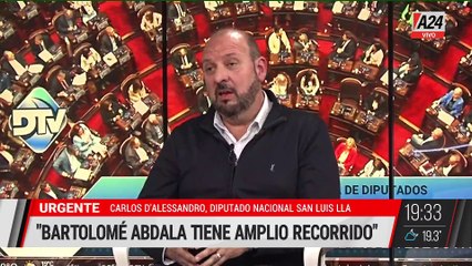 "Nosotros tenemos voluntad de acordar, la oposición no la tiene", dijo el diputado Carlos D'Alessandro