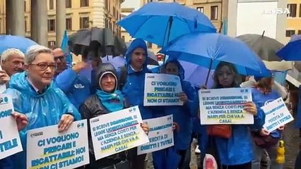 Download Video: Ddl lavoro, presidio di protesta Cgil-Uil nel centro di Roma