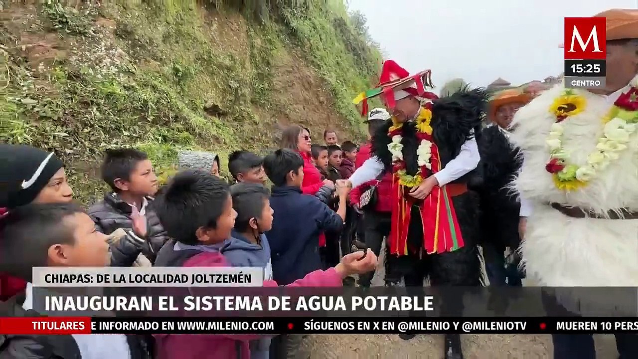 Inaugura el sistema de agua potable el gobernador de Chiapas en el municipio de Chamula