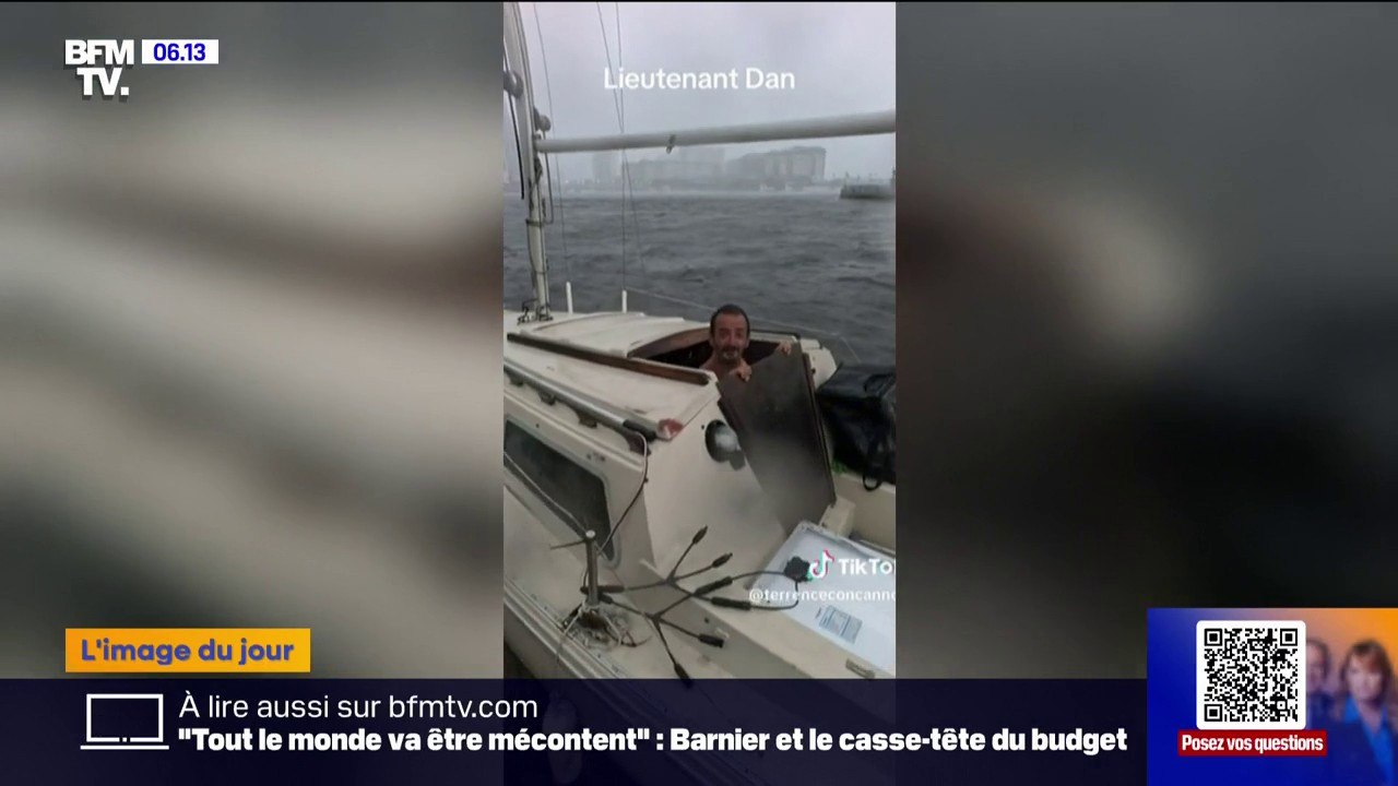 En Floride, le "lieutenant Dan" a décidé d'affronter l'ouragan Milton depuis son bateau, qu'il ne voulait pas quitter