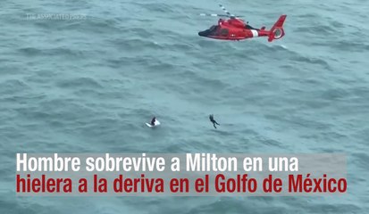 Hombre sobrevive a Milton en una hielera a la deriva en el Golfo de México