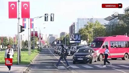 Belgrad sokakları Türk bayrağıyla donatıldı