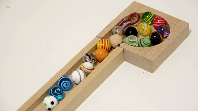 Marble run race ☆ Wooden Cuboro & HABA slope colorful long course marble .8min!