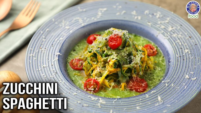 Zucchini Spaghetti | Carb-Free Pasta Recipe | Zucchini Noodles with Coriander Pesto | Chef Varun