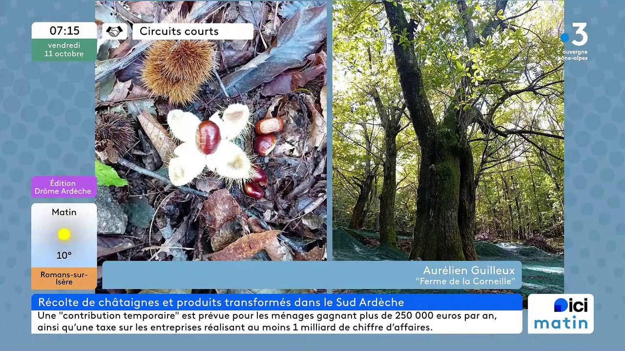 À Saint-Paul-le-Jeune,"La ferme de la Corneille", crèmes de marron, farines, soupes, bières...à la châtaigne