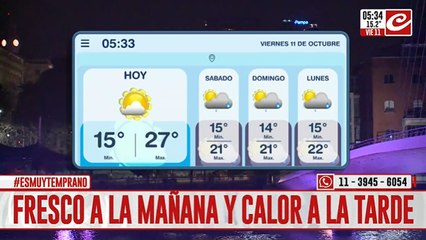 El tiempo en la ciudad: fresco a la mañana y calorcito por la tarde