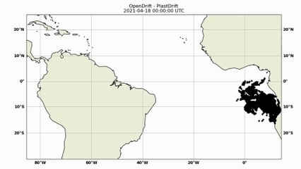 Animação mostra a movimentação dos plásticos até a costa do NE brasileiro
