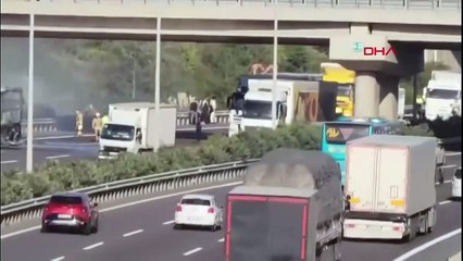Sarıyer'de yolcu otobüsünde yangın çıktı