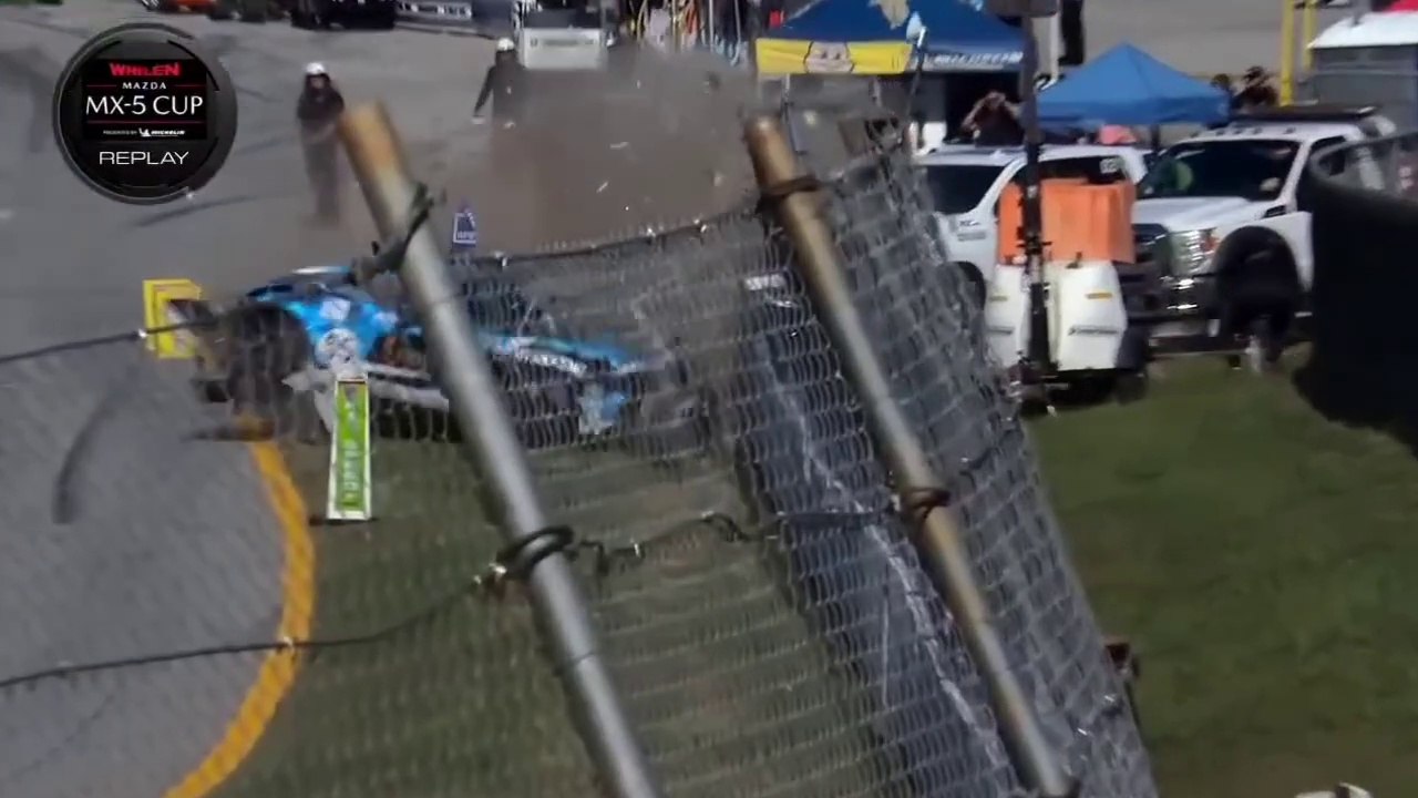 MX 5 Cup 2024 Petit Le Mans Race 2 Neudorf Big Crash