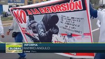 Transportistas protestan por la inseguridad en Perú