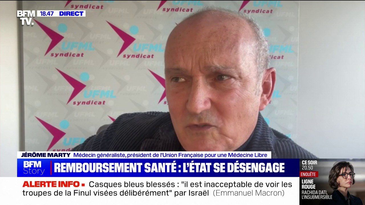 Budget de la Sécurité sociale: "Je rappelle que l'arrêt de travail est un traitement", s'indigne Jérôme Marty de l'Union française pour une médecine libre