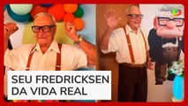 Idoso de 90 anos celebra aniversário vestido de personagem de filme e viraliza