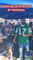 Eagles fan's marriage proposal leaves Jason Kelce speechless