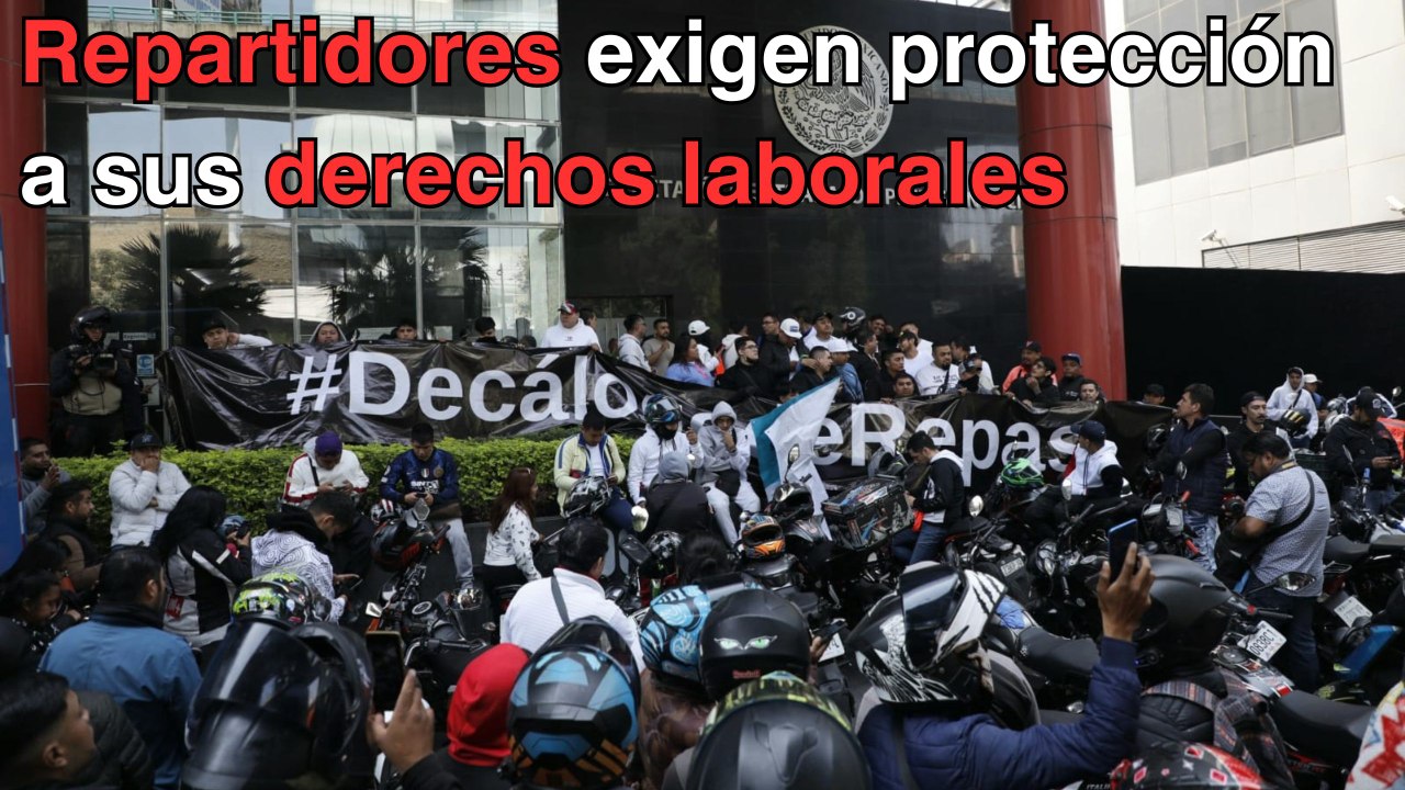 Repartidores por apps realizan rodada para  conocer iniciativa de ley anunciada por Sheinbaum