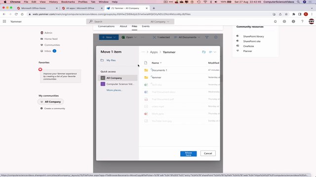 How to USE Microsoft Yammer for Office 365 On a Mac - Tutorial 14 - Moving Files - Basic Tutorial
