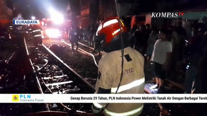Kebakaran Melanda Perkampungan di Surabaya, 8 Kamar Indekos dan 1 Rumah Ludes Terbakar