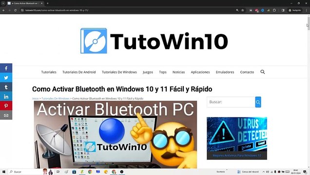 ACTIVAR el BLUETOOTH en MI PC WINDOWS 11 Y 10 en 2024 (HABILITAR BLUETOOTH en LAPTOP)