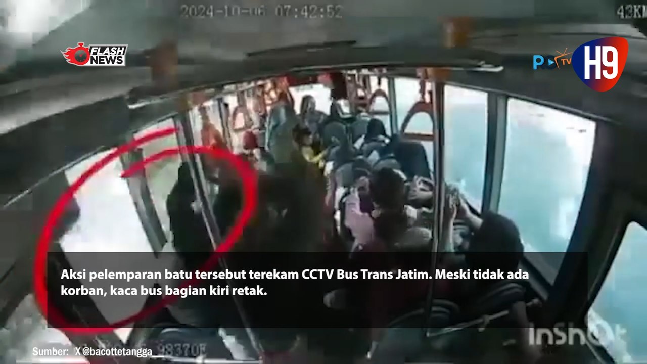 Belum Genap Seminggu Beroperasi, Bus Trans Jatim Dilempari Batu di Suramadu