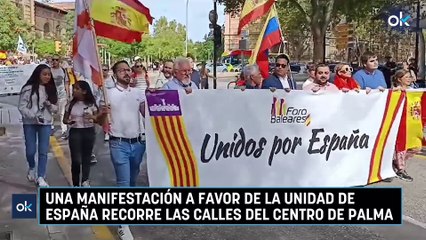 Una manifestación a favor de la unidad de España recorre las calles del centro de Palma
