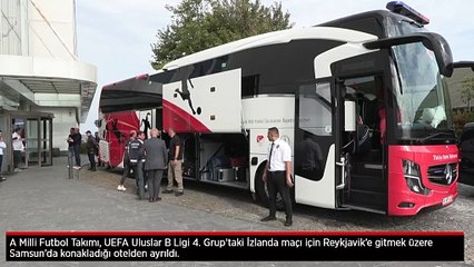 A Milli Futbol Takımı, Reykjavik'e gitmek üzere konakladığı otelden ayrıldı