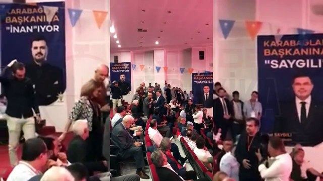 AK Parti Karabağlar ilçe kongresinde gergin dakikalar!