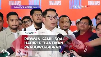Cagub Ridwan Kamil Ditanya Soal Hadiri Pelantikan Prabowo-Gibran