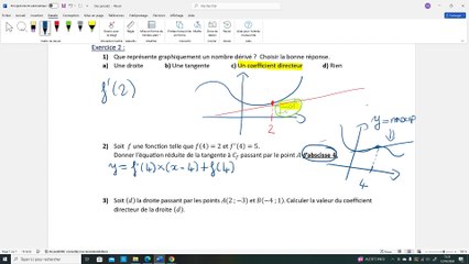 TSTI2D- Correction exercice 2 - Nombre dérivé
