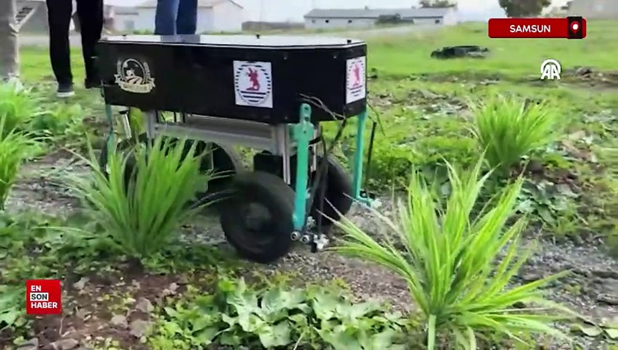 Samsun'da yapay zekayla çapalama ve ilaçlama yapan tarım aracı geliştirildi
