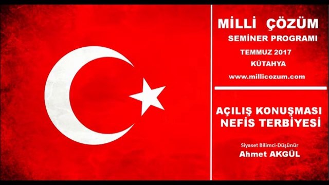 Seminer Programı Açılış Konuşması Nefis Terbiyesi