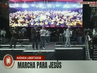 Comunidad Cristina participa en la marcha para Jesús en la avenida Libertador