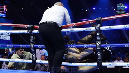 Ben Whittaker rushed to hospital with freak injury as both fighters fall over top rope forcing fight to be stopped