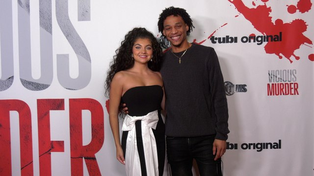 Gabriella Vigorito (sMothered) and Shahid Hinton (I Love a Mama's Boy's) attend the red carpet premiere of Vicious Murder in Los Angeles
