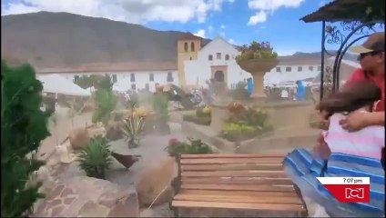 VIDEO| 12 personas quedaron lesionadas en Villa de Leyva por fuerte vendaval en la Feria del Árbol