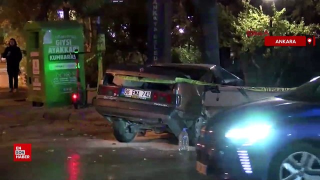 Ankara'da bir garip kaza! Otomobil ikiye bölündü, yarısı karşı şeride geçti