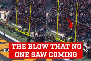 Iowa Hawkeyes fan steals the spotlight after taking a football to the face