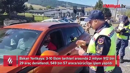 Bir haftada yaklaşık 550 bin araç ve sürücüye kural ihlalinden işlem uygulandı