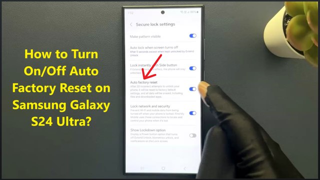 How to Turn On/Off Auto Factory Reset on Samsung Galaxy S24 Ultra?