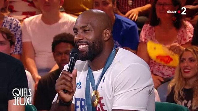Dans Quels jeux! , Léa Salamé interviewe Teddy Riner qui a brillé durant les JO de Paris 2024.